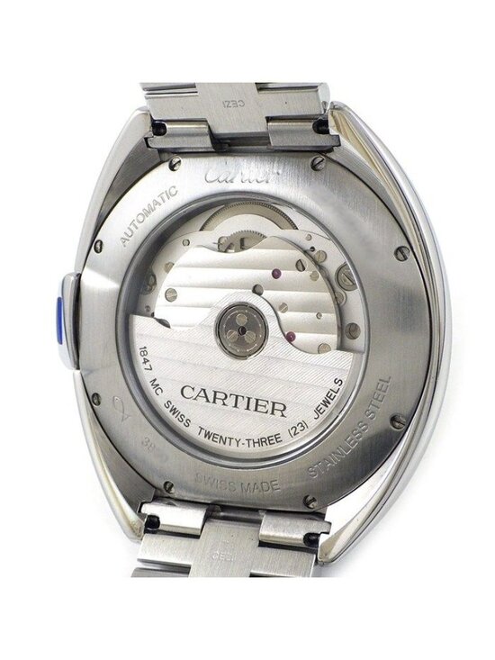 Cartier Watch Cles Silver Guilloche Dial Roman Index Date  display picture 3
